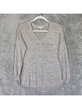 Joie Sweater Womens XS Beige V Neck Long Sleeve Lightweight Knit Tunic Pullover